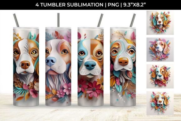 3D Floral Fantasy Beagle Tumbler Wrap: A Strategic Design for Creative Expression and Branding