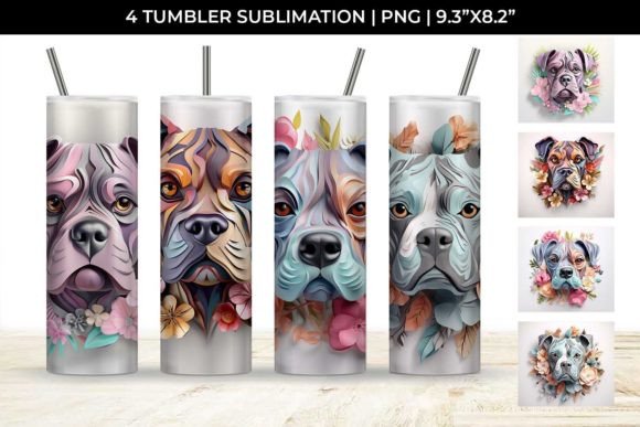 3D Floral Fantasy Boxer Tumbler Wrap PNG: A Whimsical Twist on Custom Drinkware