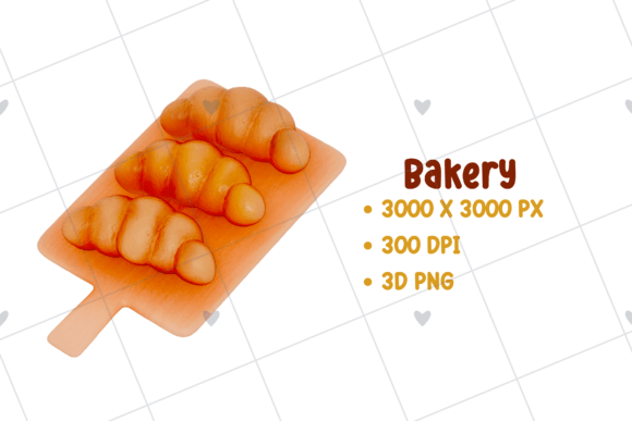 Bakery – Croissant 3D PNG Clipart: Elevate Your Designs with Realistic Pastry Art