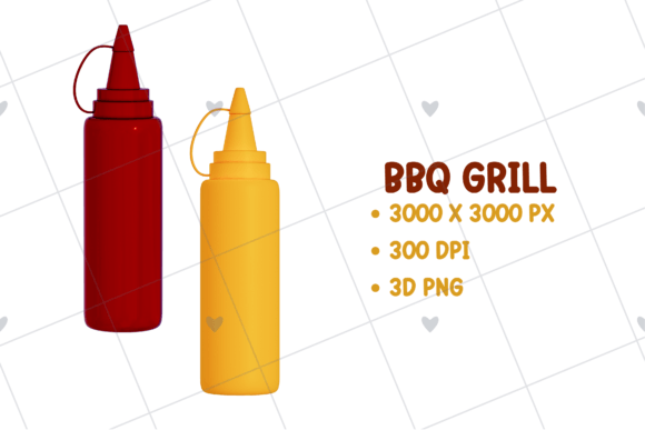 BBQ Grill – Sauce Bottle 3D PNG Clipart