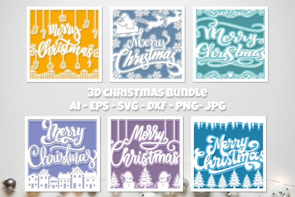 Christmas Cards Bundle SVG for Creative Projects