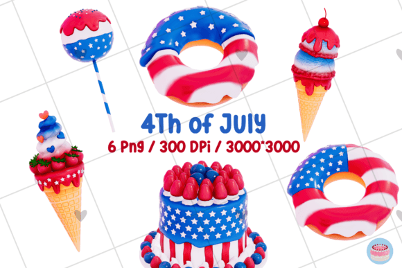 Dessert 4Th of July 3D 6 PNG Clipart: A Practical Asset for Creative Workflows