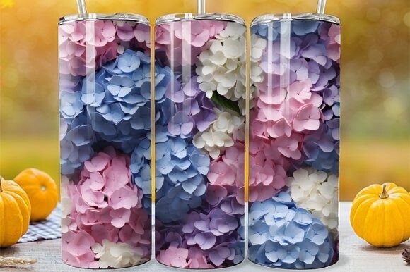 Digital Hydrangea Tumbler Spring Designs