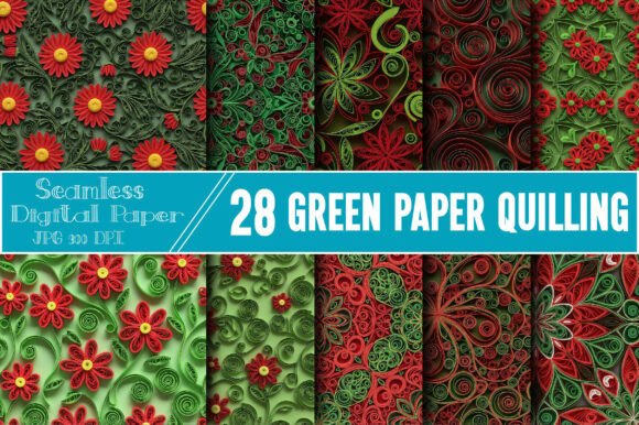 Green Paper Quilling Digital Paper: Elevating Design with Strategic Creativity