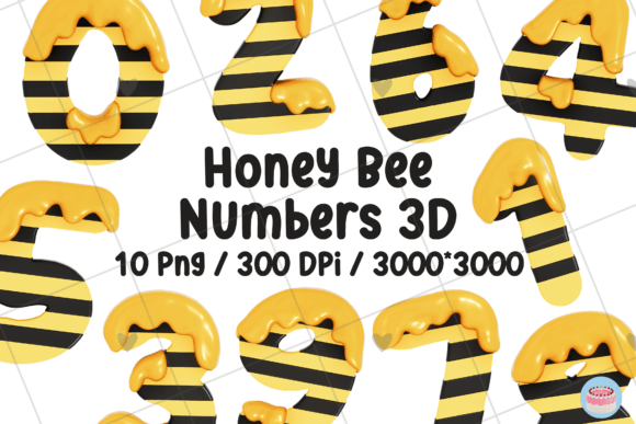 Honey Bee Numbers 10 PNG 3D Set: The Ultimate Digital Asset for Creative Projects