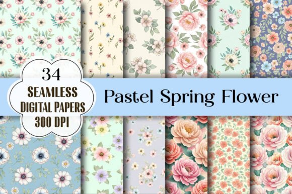 Seamless Pastel Spring Flower Pattern