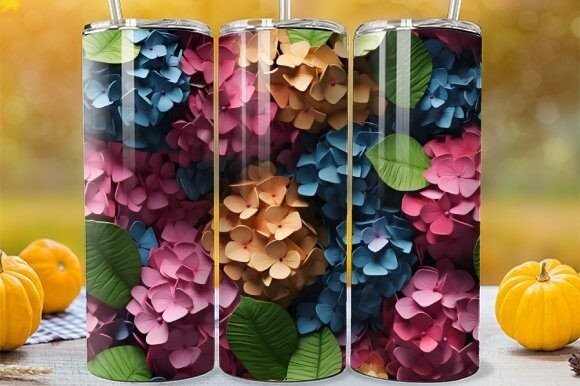 Spring Botanical Tumbler Hydrangea Wrap
