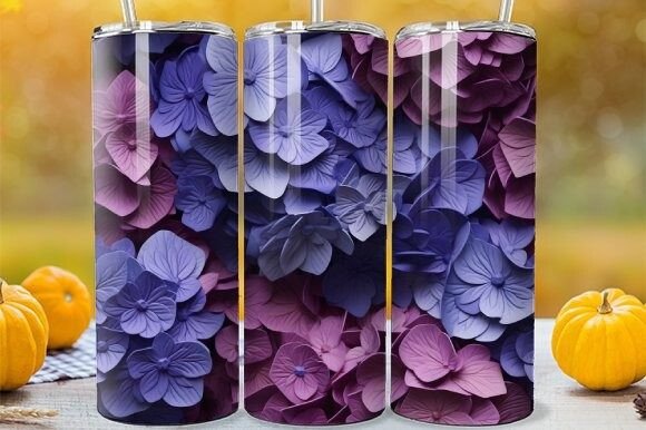 Transforming Floral Artistry: The Flower Tumbler Hydrangea Digital for Custom Drinkware
