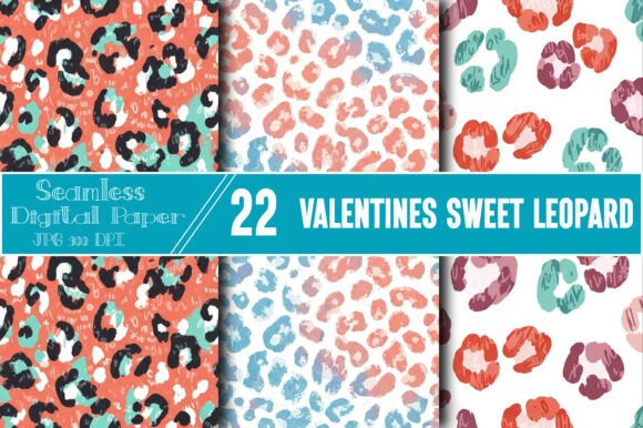 Valentines Sweet Leopard Papers: A Versatile Design Asset for Creative Projects