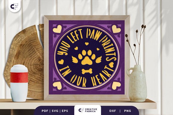 You Left Paw Prints in Our Heart 3D SVG: A Loving Tribute to Your Pet